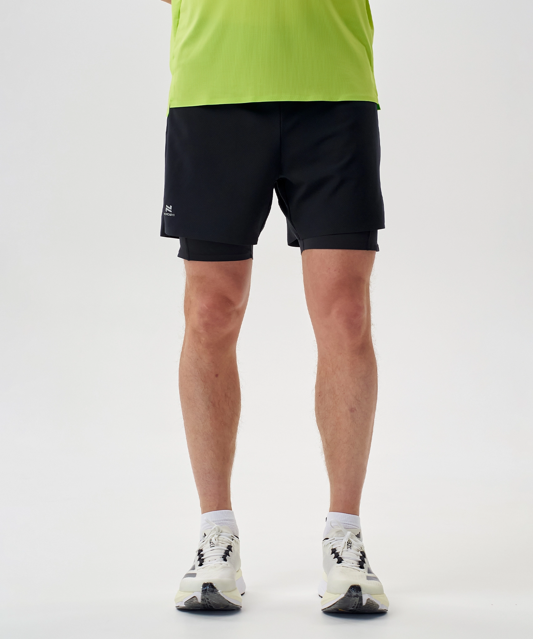 Шорты 2 в 1 Nordski Road Lime/Black